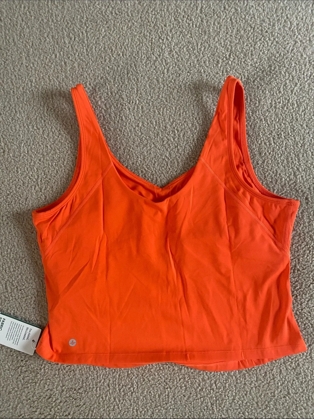 XLARGE.   SOFTLY ZERO PLUSH ORANGE YOGA CROP TANK TOP - Picture 6 of 7